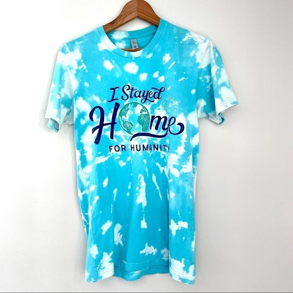 🎯3/$10 I Stayed Home for Humanity Tie-Dye Graphic Tee S - Picture 1 of 6